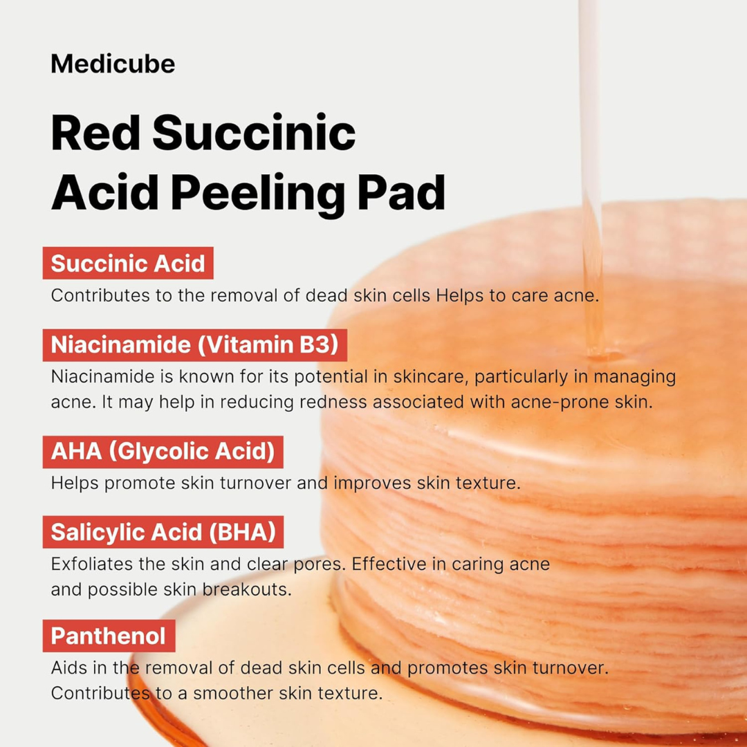 Red Succinic Acid Panthenol Pad (70 pads)