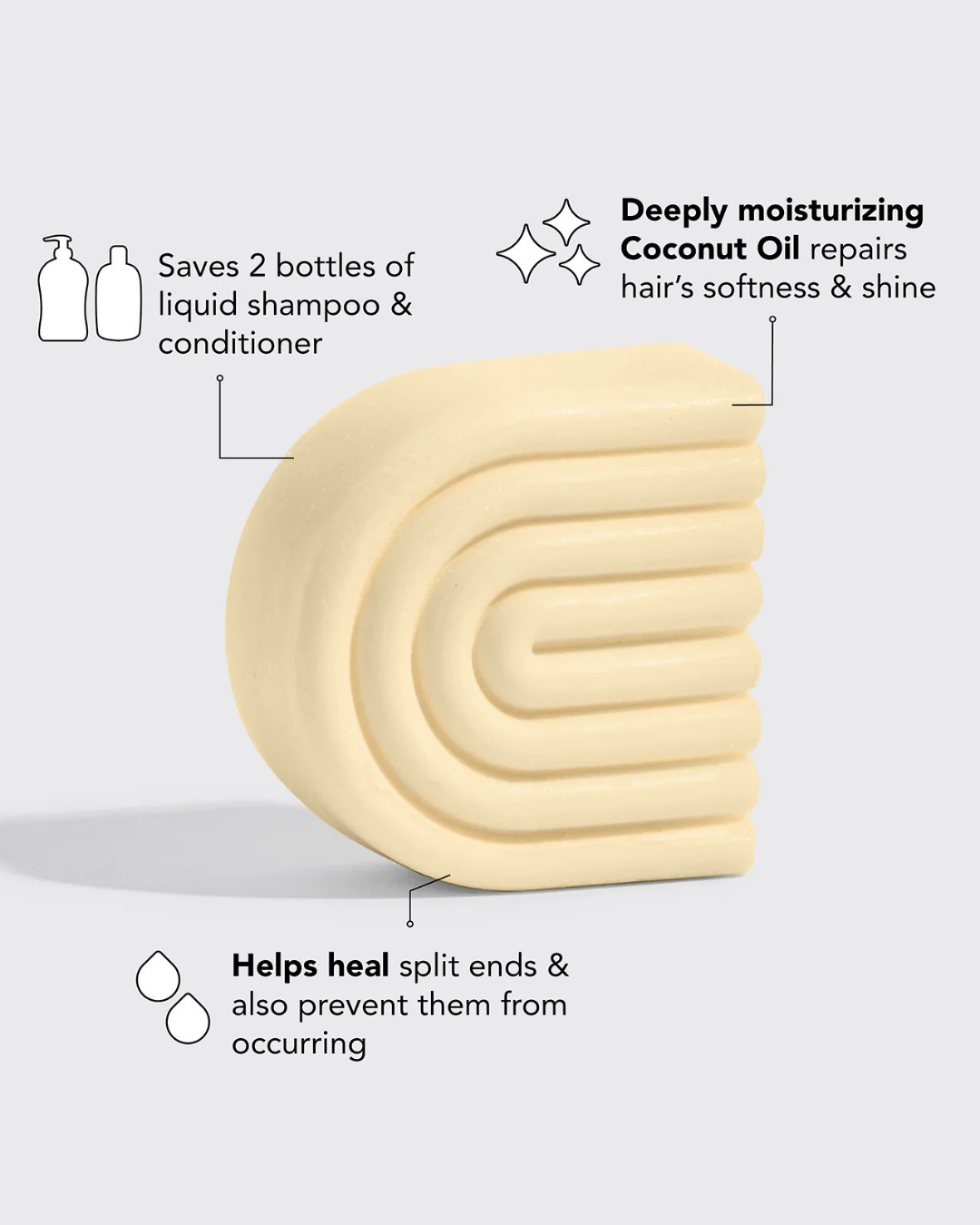 Coconut Repair Conditioner Bar/Mask for Dry Damaged Hair