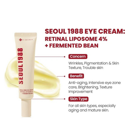 SEOUL 1988 Eye Cream: Retinal Liposome 4% + Fermented Bean 30ml