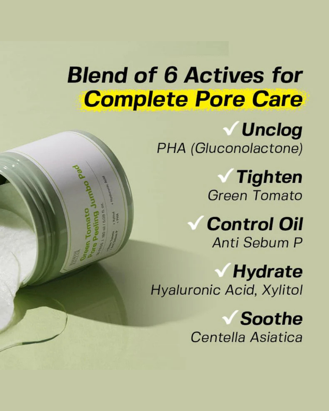 Green Tomato Pore Peeling Jumbo Pad (60 pads)