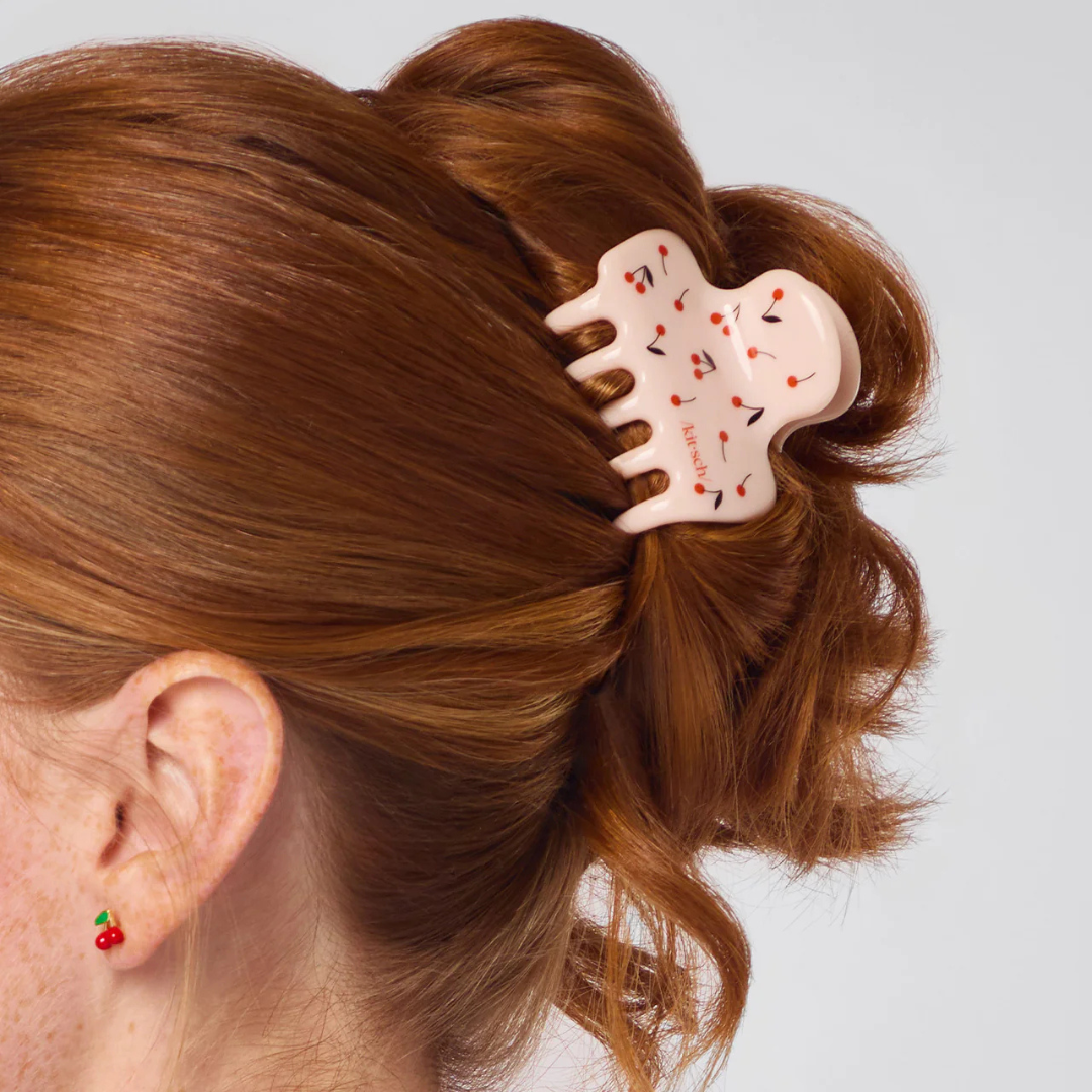 Cherry Print Cloud Medium Claw Clip