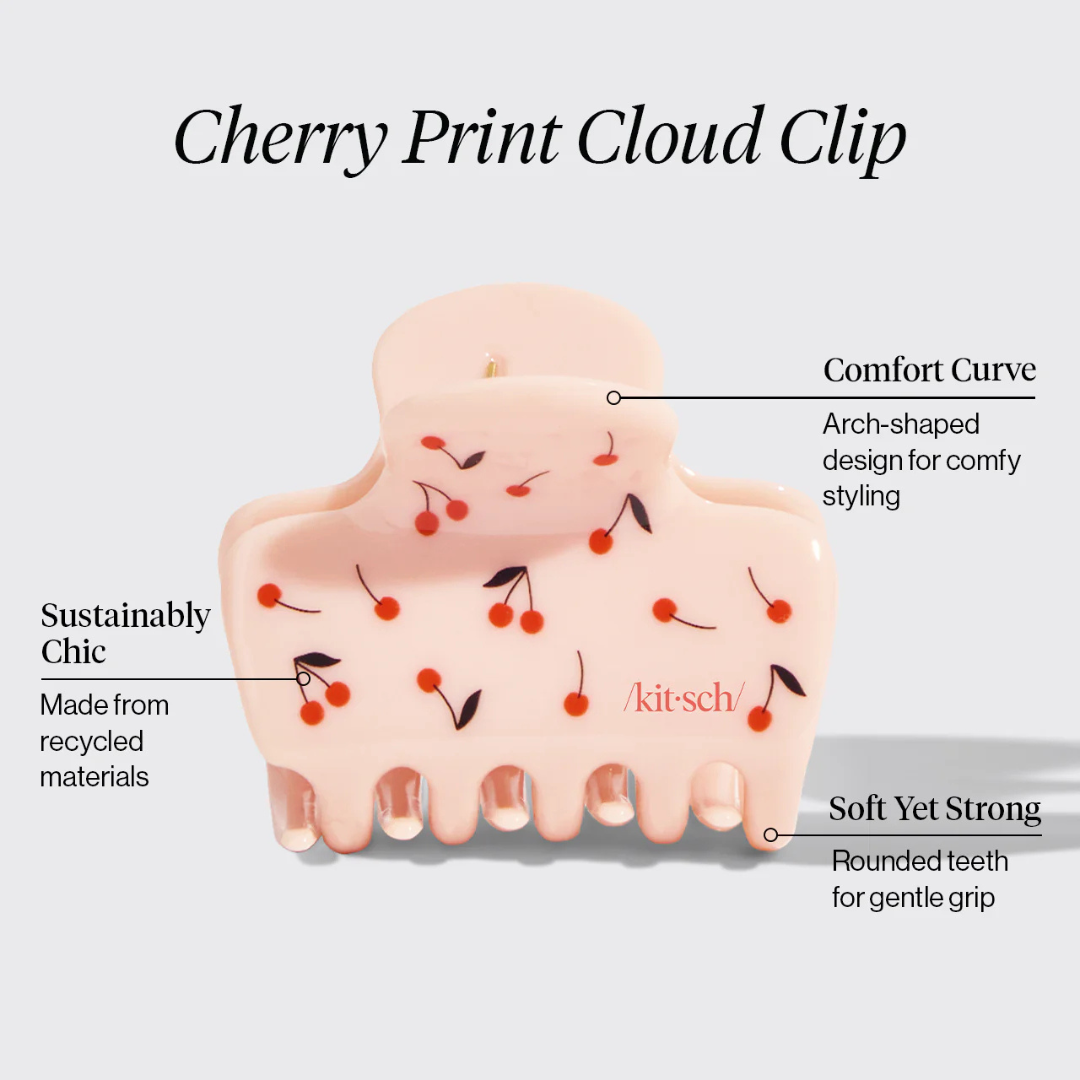 Cherry Print Cloud Medium Claw Clip