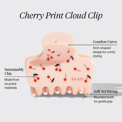 Cherry Print Cloud Medium Claw Clip