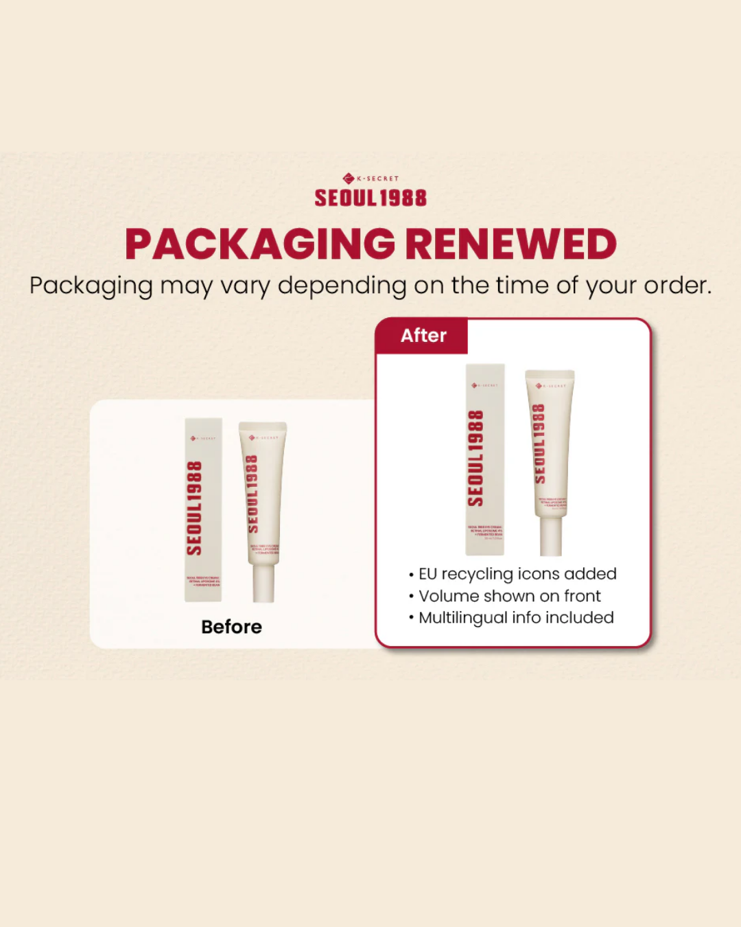 SEOUL 1988 Eye Cream: Retinal Liposome 4% + Fermented Bean 30ml