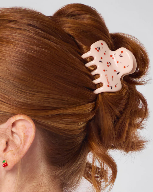 Cherry Print Cloud Medium Claw Clip