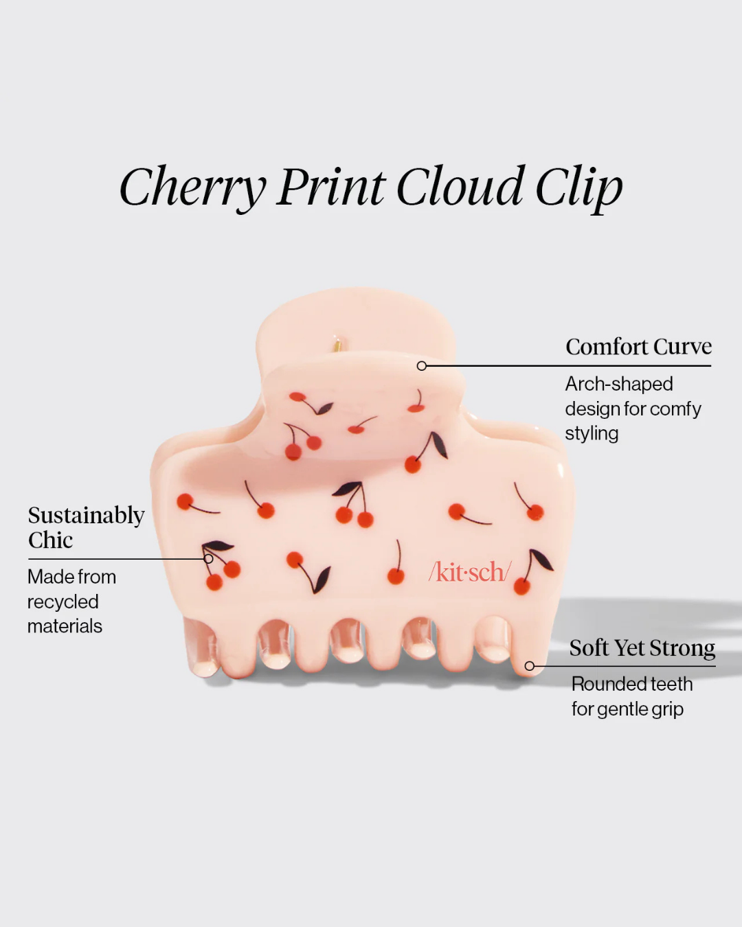 Cherry Print Cloud Medium Claw Clip