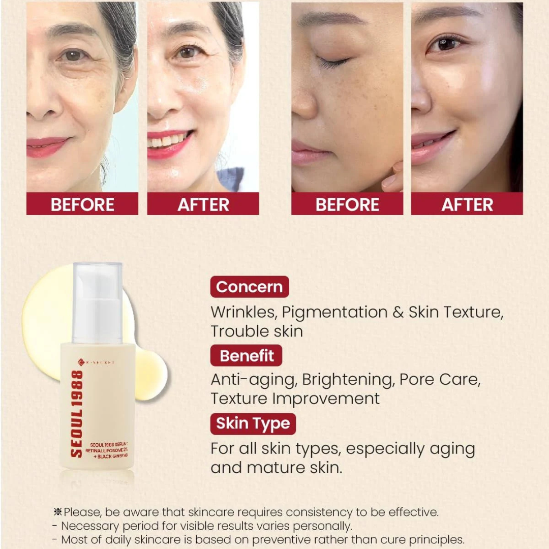 SEOUL 1988 Serum: Retinal Liposome 2% + Black Ginseng 30ml