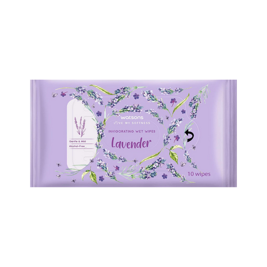 INVIGORATING WET WIPES LAVENDER SCENTED (10 SHEETS)